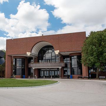 Exterior of the main entrance to the Midwest Trust Center